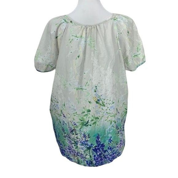 Hester & Orchard‎ XL peasant Floral Cap Sleeve Top Blouse - Picture 2 of 9